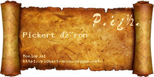 Pickert Áron névjegykártya